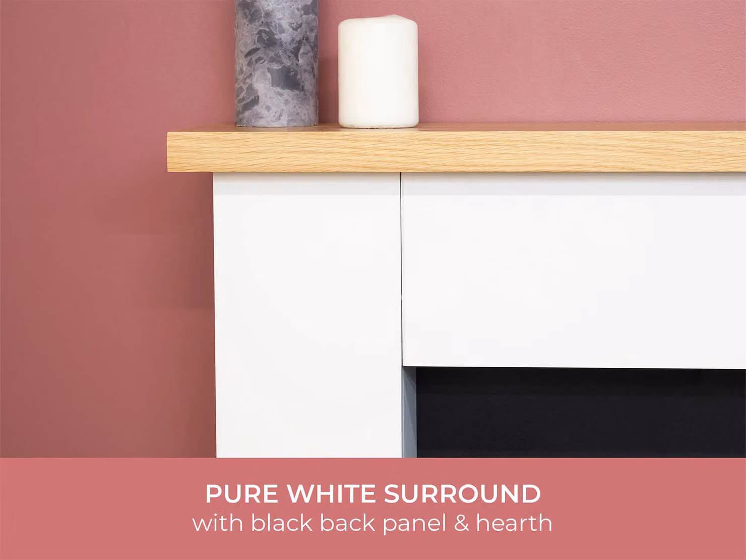 Adam Fires & Fireplaces Chester Fireplace in Pure White with Sureflame Keston Electric Stove in Black – 3