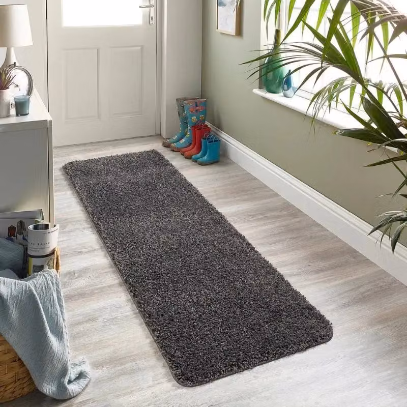 THE RUGS Washable Non-Slip Shaggy Rug in Charcoal Grey, W: 80 cm, L: 120 cm – 5