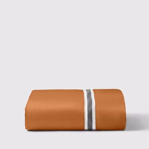 Bedable 100% Cotton Mako Sateen Deep Fitted Sheet, 460 Thread Count, Terracotta, W/D/H: 90 x 200 x 36 cm – 1