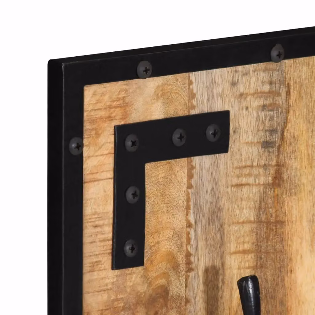 Berkfield Home Mango Wood Coat Rack in Brown, W/D/H: 35 x 8 x 110 cm – 3