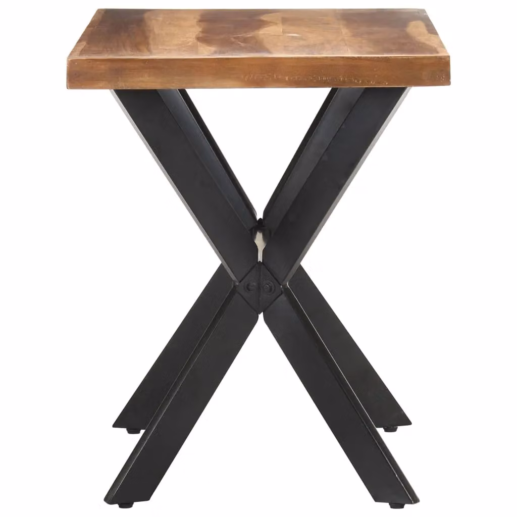 Berkfield Home Rectangular Solid Wood Dining Table in Brown with X-Frame, W/D/H: 120 x 60 x 75 cm – 2