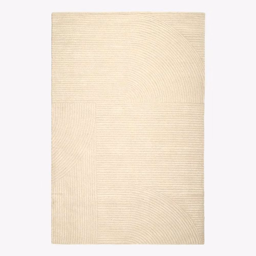Atkin and Thyme Ajit Hand Tufted Geometric Rug, Beige, W: 200 cm, D: 300 cm