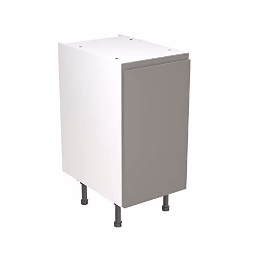 KITCHEN KIT Flatpack Base Cabinet with J-Pull Door in Dust Grey Matt, W/D/H: 40.0 x 57.0 x 87.0 cm