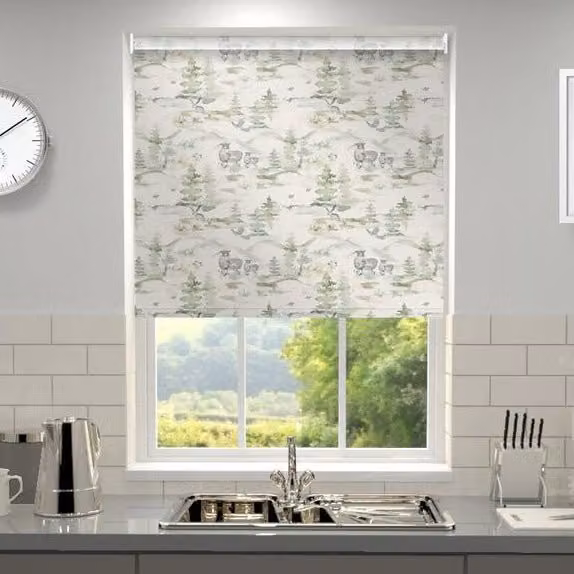 Terrys Nature Floral Green Blackout Roller Blind