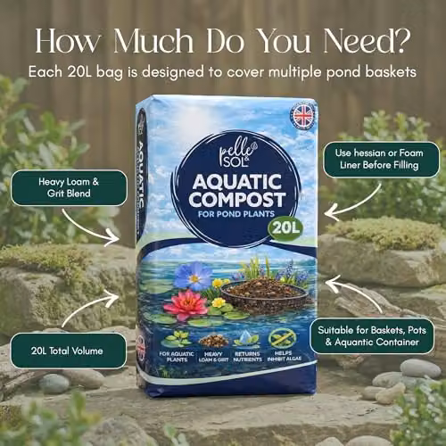 Pelle & Sol 20L Aquatic Compost with Loam and Grit for Pond Plants in Brown – 5
