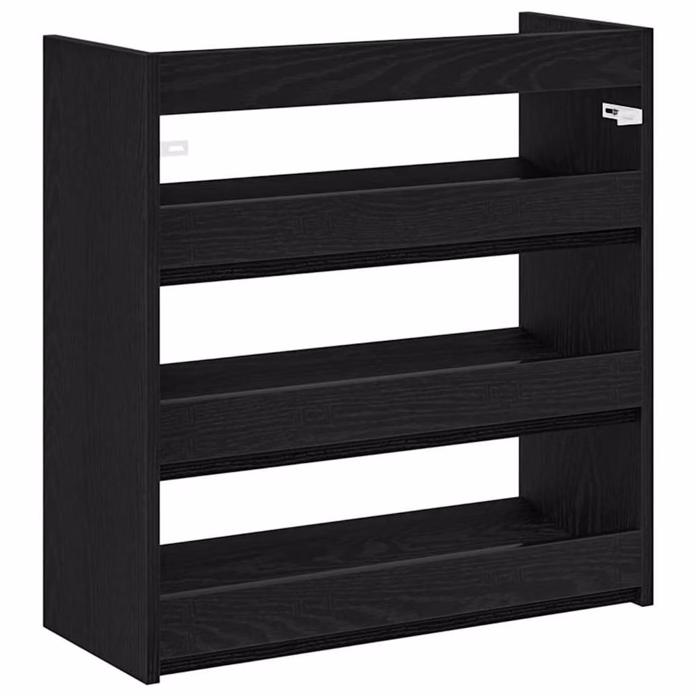 Berkfield Home Black MDF Shoe Rack, W: 60 cm, D: 25 cm, H: 62 cm – 4