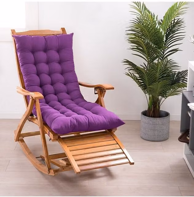 Living and Home Purple Cotton Lounge Chair Cushion, W: 125 cm, D: 48 cm
