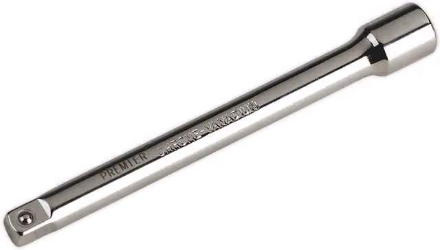 Loops 150mm Forged Chrome Vanadium Steel Extension Bar with 3/8 inch Square Drive and Spring-Ball Socket Retainer in Silver