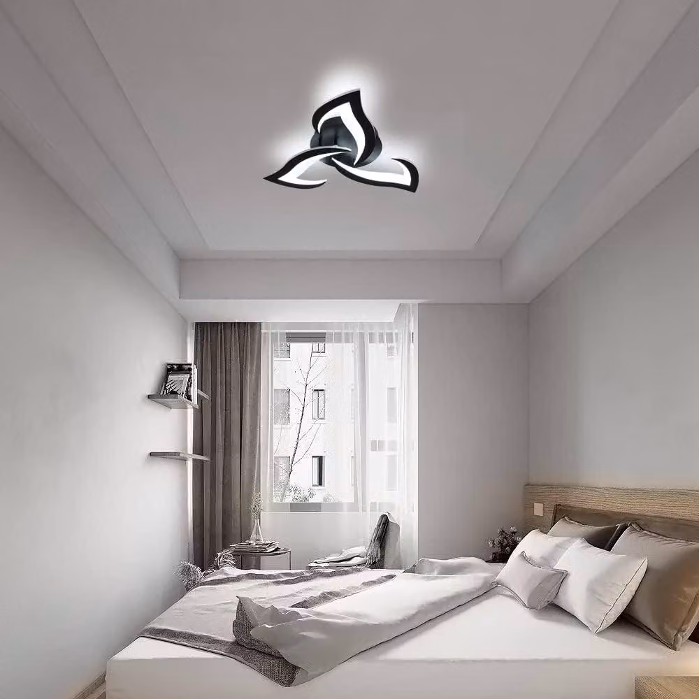Goeco Modern LED Flower Ceiling Light, 36W, 6500K Cool White, Black – 3