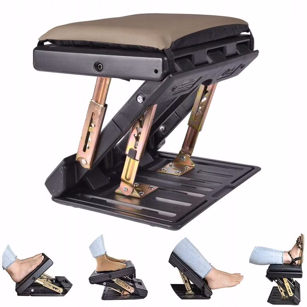 NESTLUNE Adjustable Height Foot Stool in Black – 3