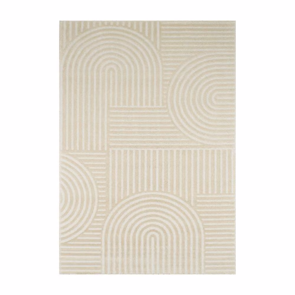 sweeek Indoor Rug with Graphic Arch Pattern in Beige, W: 160 cm, D: 120 cm – 2
