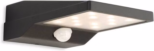 Netlighting Cyrus LED Solar Wall Light with PIR and Dusk Sensor, Grey, IP54