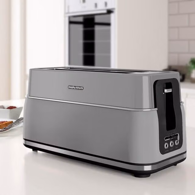 Morphy Richards Signature 4-Slice Toaster in Grey Stainless Steel