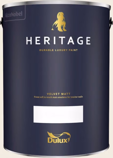 Dulux Trade Heritage Matt Dispersion Paint in Piano White, 5 l