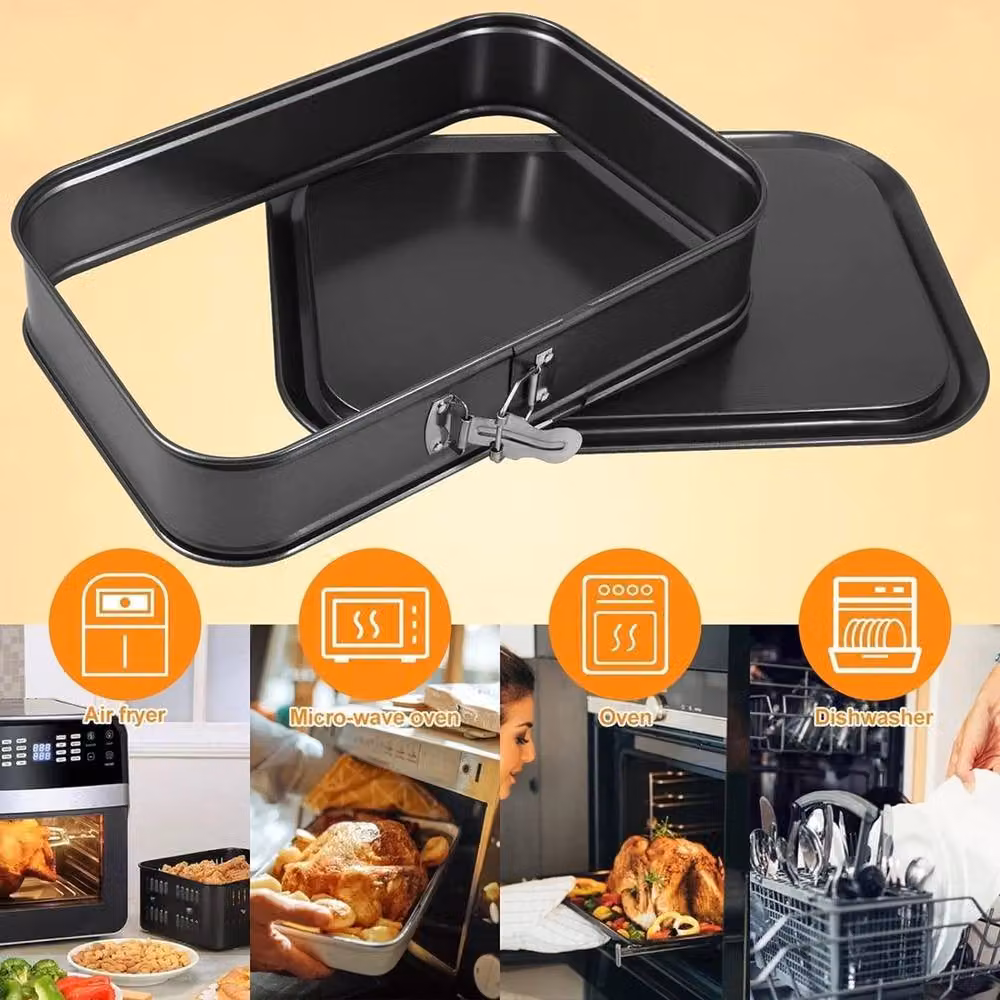 Havendro Non-Stick Rectangular Springform Cake Tin in Black – 4