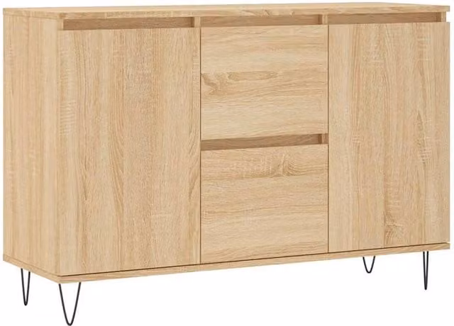 Berkfield Home Sonoma Oak Sideboard in Tan, W/D/H: 104 x 35 x 70 cm – 1