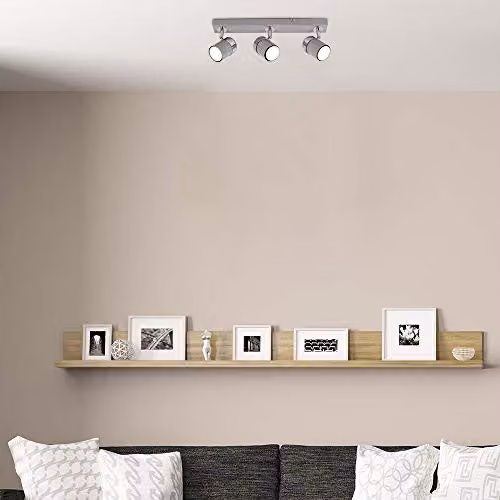 ValueLights Rosie Modern 3 Way Adjustable Grey and Silver Chrome Bar Ceiling Spotlight Fitting – 2