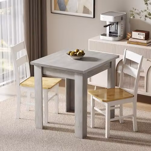 HOMCOM Modern Rectangular Folding Dining Table with Drop Leaf for 4-6 Adults, Grey, W/D/H: 140 x 80 x 77.5 cm – 4