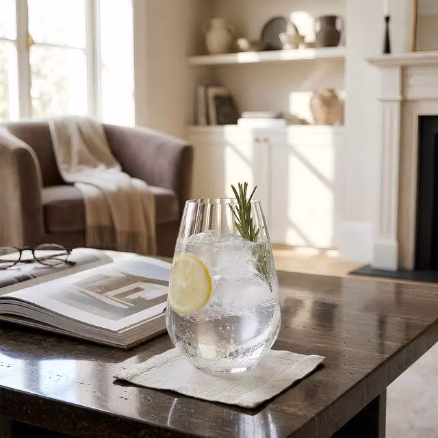 Argon Tableware Kensington Optic Crystal Highball Tumbler Glasses, 620ml, Pack of 6, Transparent – 1