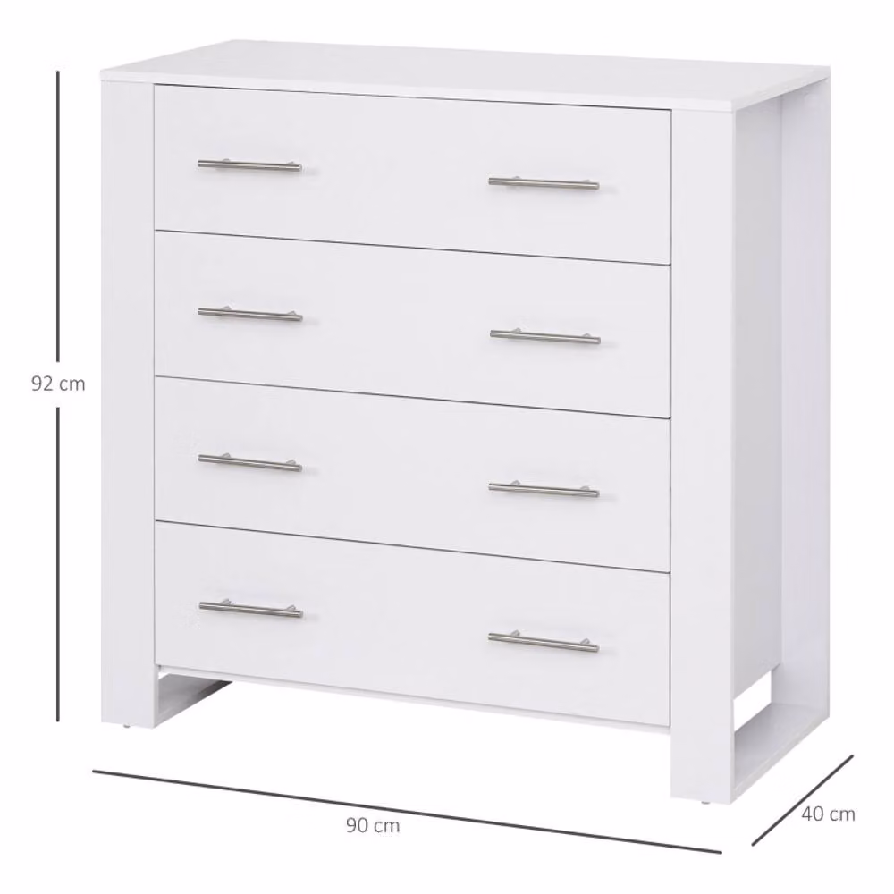 STILVORA 4-Drawer Chest of Drawers with White Wooden Structure – 2