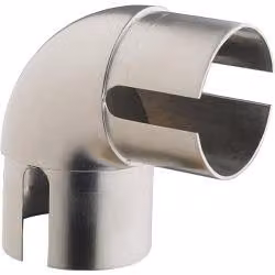 Rothley Handrail 90 Degree Elbow in Brushed Nickel Finish, Silver