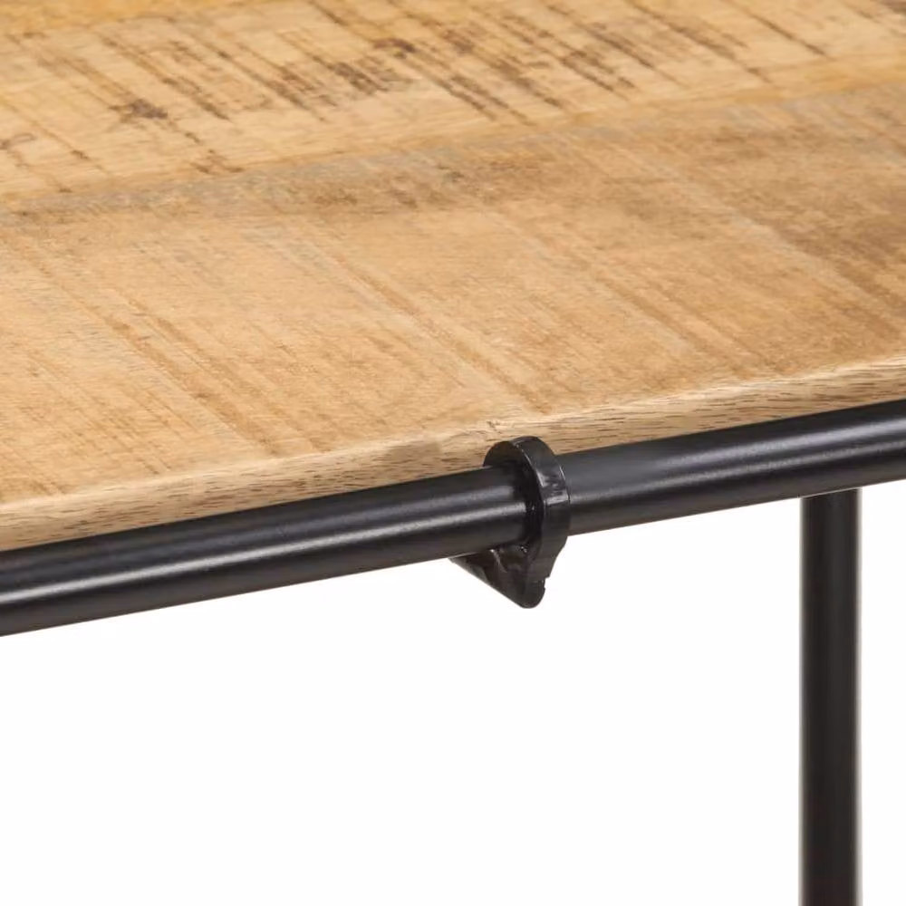 Berkfield Home Beautiful Console Table in Brown Solid Rough Mango Wood W/D/H: 110 x 42 x 76 cm – 3