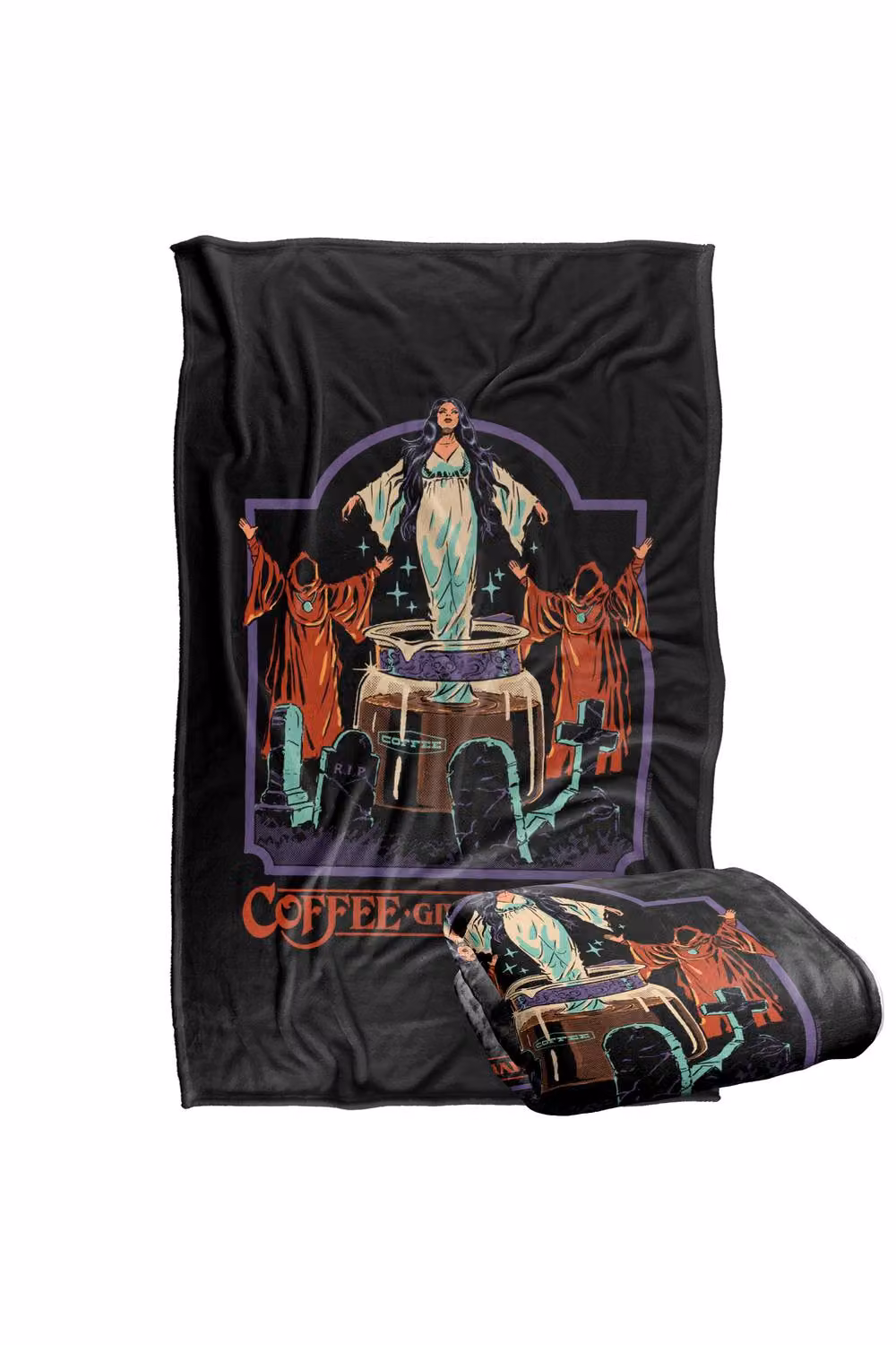 Steven Rhodes Coffee Gives Me Life Multicolour Fleece Throw Blanket W/D/H: 152 x 127 cm – 2
