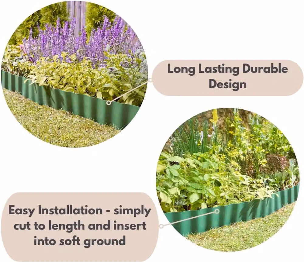 Marco Paul Green PVC Garden Border Edging Roll, 9m – 5