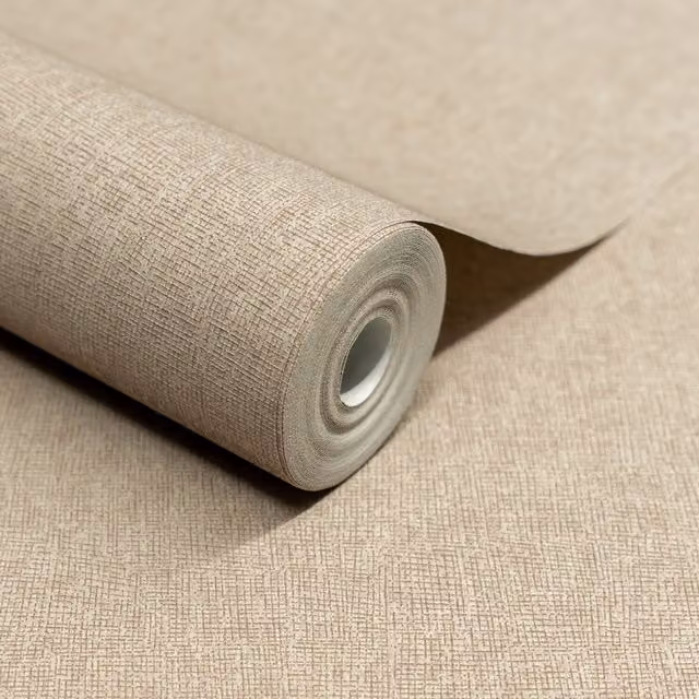 Atogo Boutique Woven Effect Embossed Abstract Wallpaper in Brown and Beige