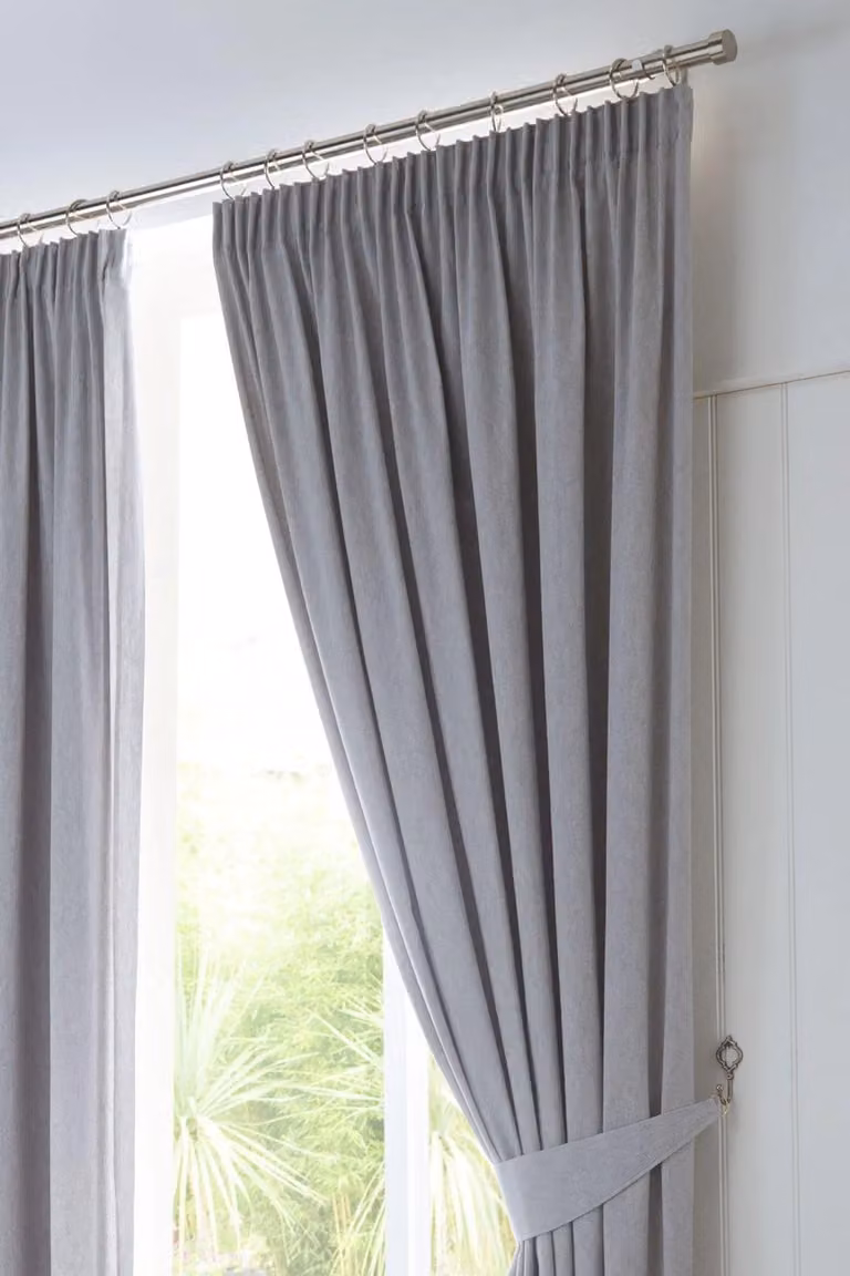 Fusion Dijon Pair of Curtain Tiebacks in Silver and Grey