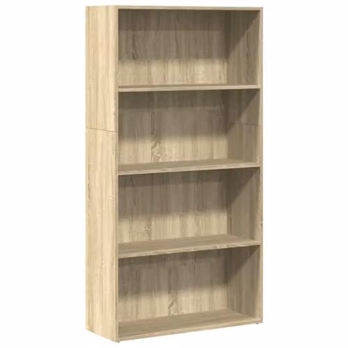 vidaXL Bookcase in Sonoma Oak, Brown Engineered Wood, W/D/H: 80 x 30 x 152 cm