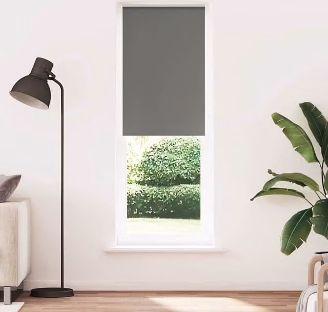 Berkfield Home Grey Blackout Roller Blind, Thermal Insulating Polyester, W: 65 cm, H: 230 cm