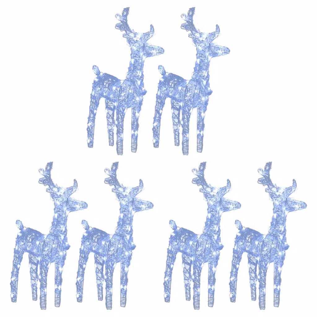 Berkfield Home Christmas Reindeer LED Garden Decorations, 6 Piece Set, Cool White, 240 LEDs, Acrylic – 2
