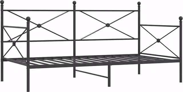 Berkfield Home Metal Day Bed in Black, W/D/H: 100 x 190 cm – 1