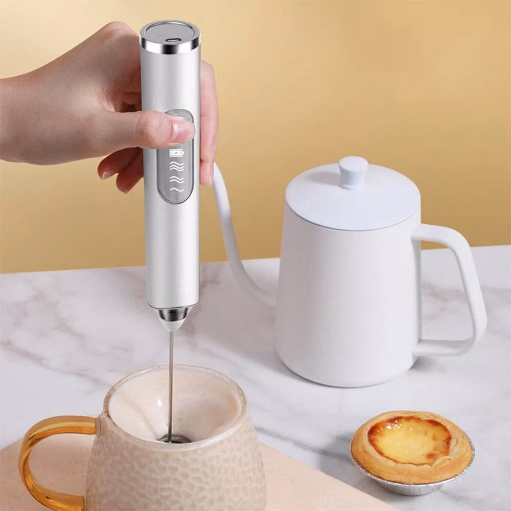 PAWNORA Rechargeable Drink Foamer Whisk and Egg Beater in White – 4