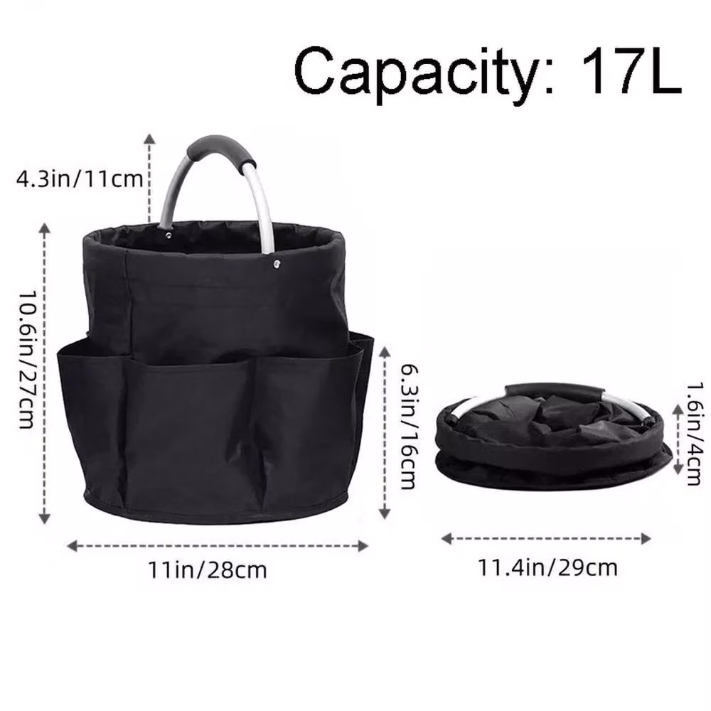 NESTLUNE Cleaning Caddy with Handles, Black Fabric Garden Tools Bag and Cleaning Basket, W: 52 cm, D: 52 cm, H: 52 cm – 2