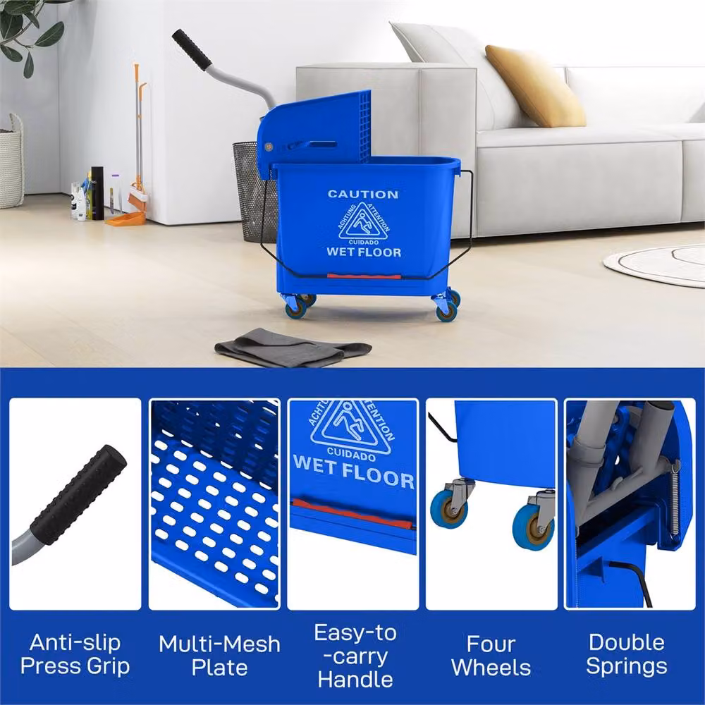 EONLION Blue Compact Mop Bucket with Wringer – 3