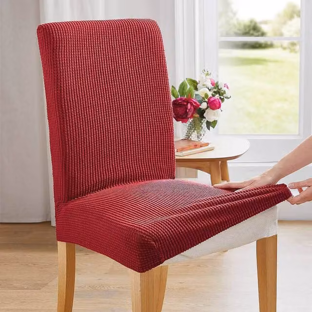 Casa Bonita Set of 2 Stretch Dining Chair Covers in Red