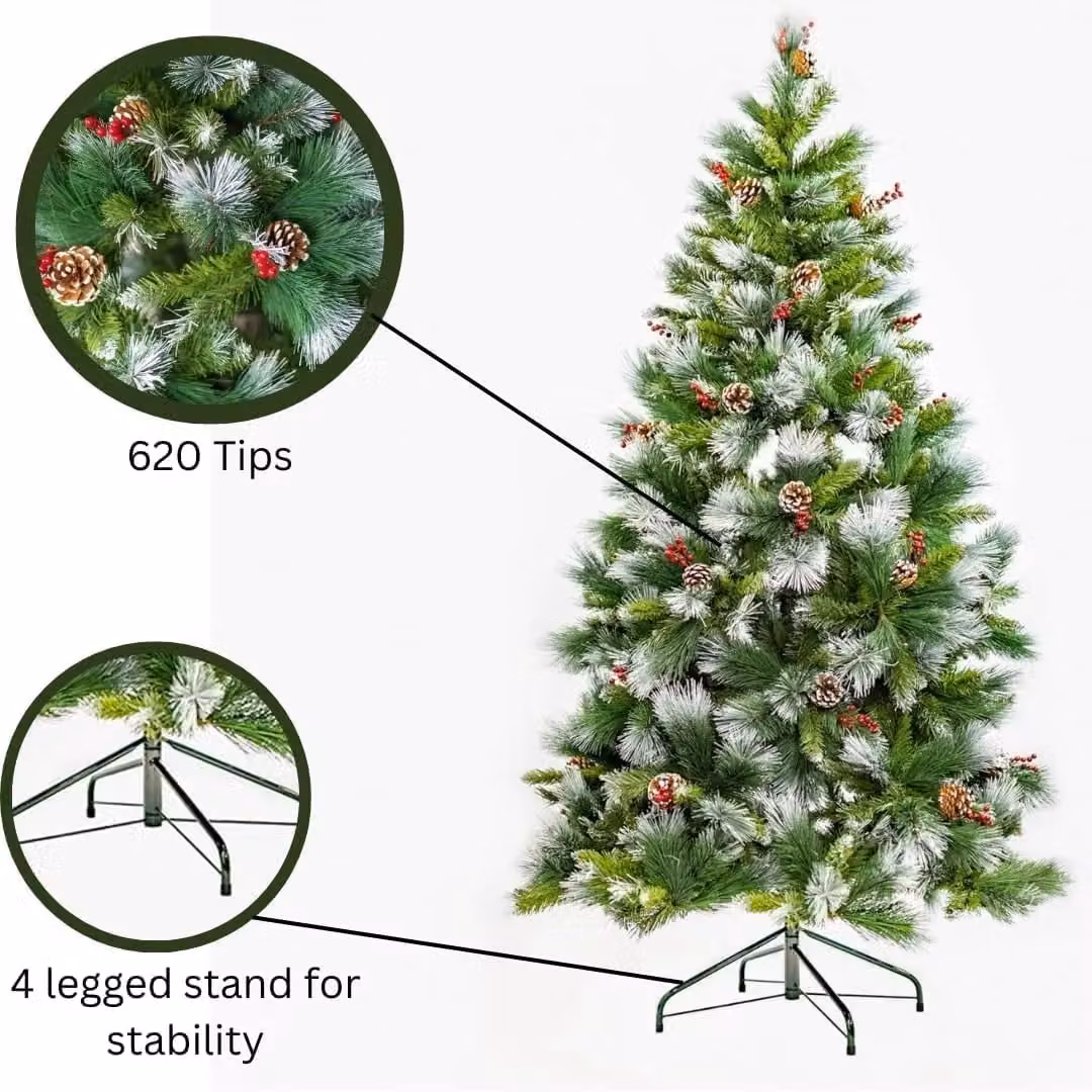Marco Paul 6ft Snow Covered Artificial Christmas Tree in Green – 2