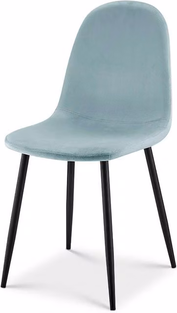 Bravich LTD Set of 2 Blue Velvet Upholstered Dining Chairs with Metal Legs