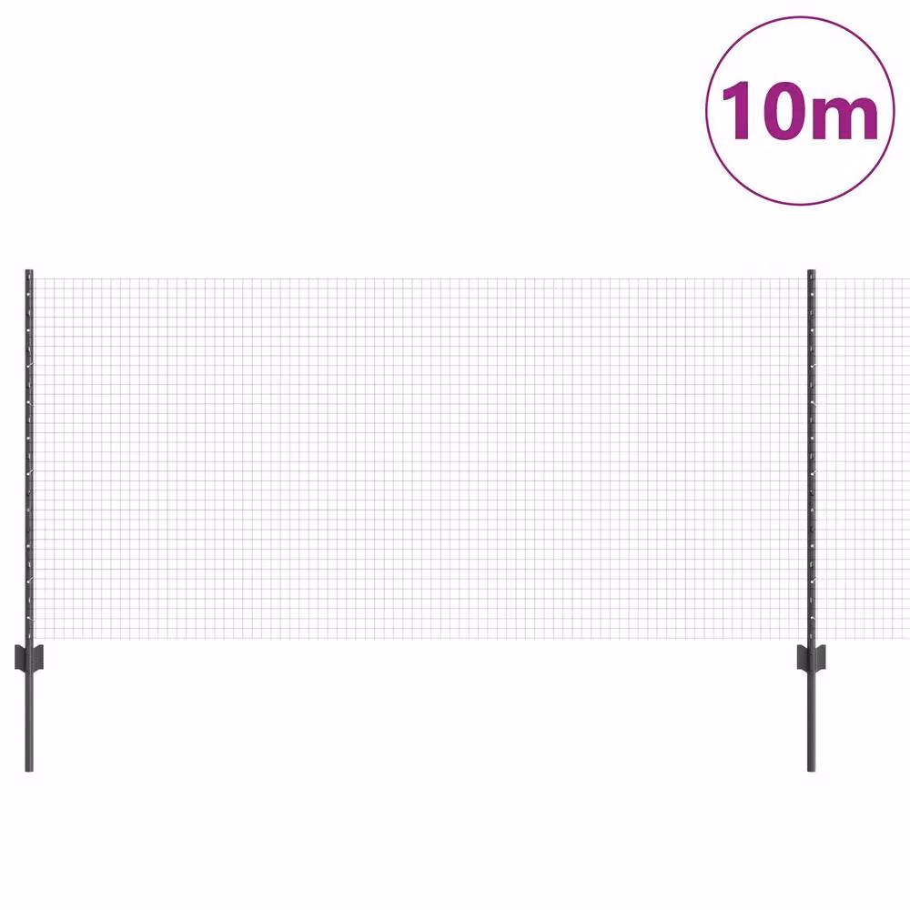 Berkfield Home Garden Grey Metal Garden Fence Set of 2, W: 1 m, H: 1 m – 2