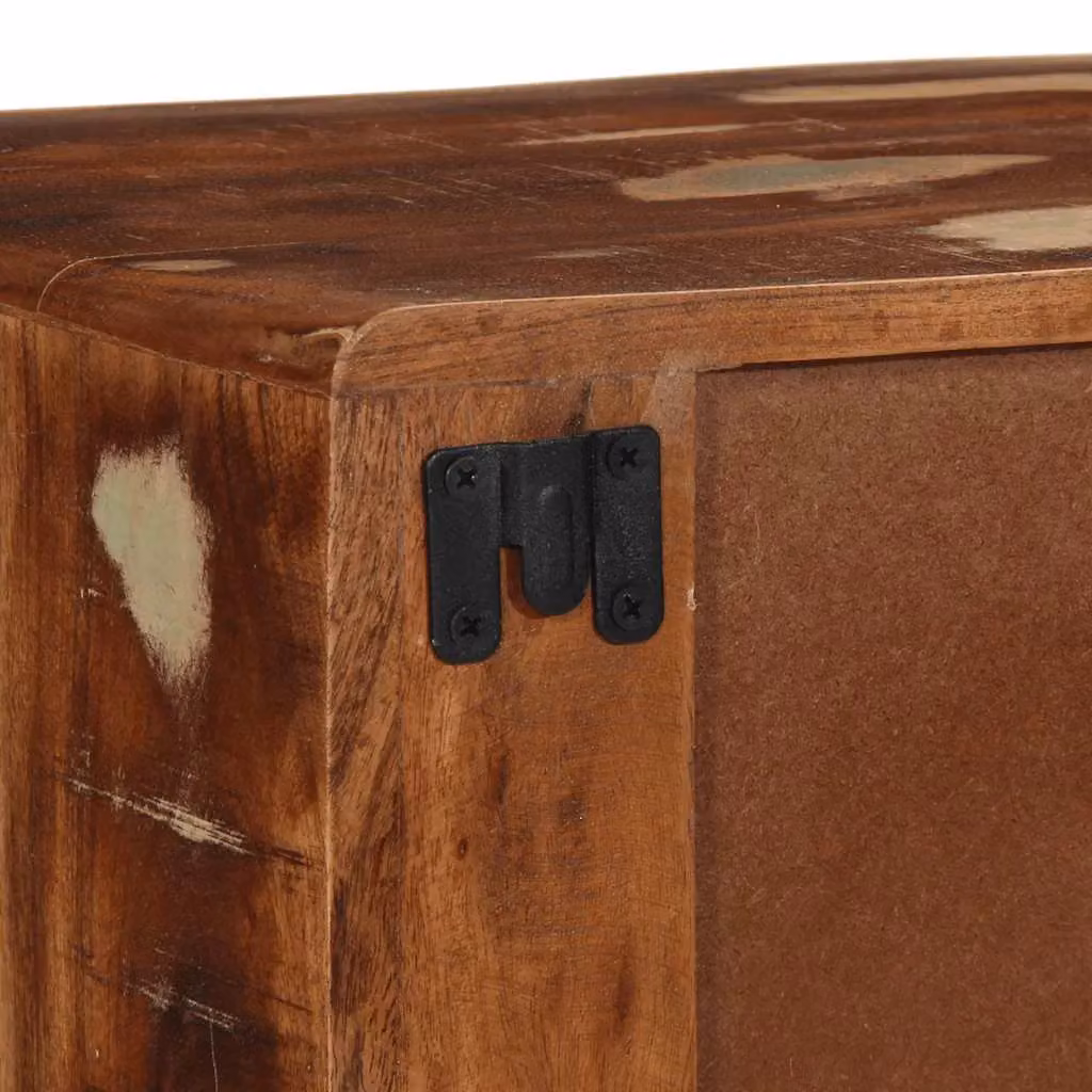 Berkfield Home Wall-mounted TV Cabinet in Brown Reclaimed Solid Wood W/D/H: 100 x 32 x 25 cm – 3