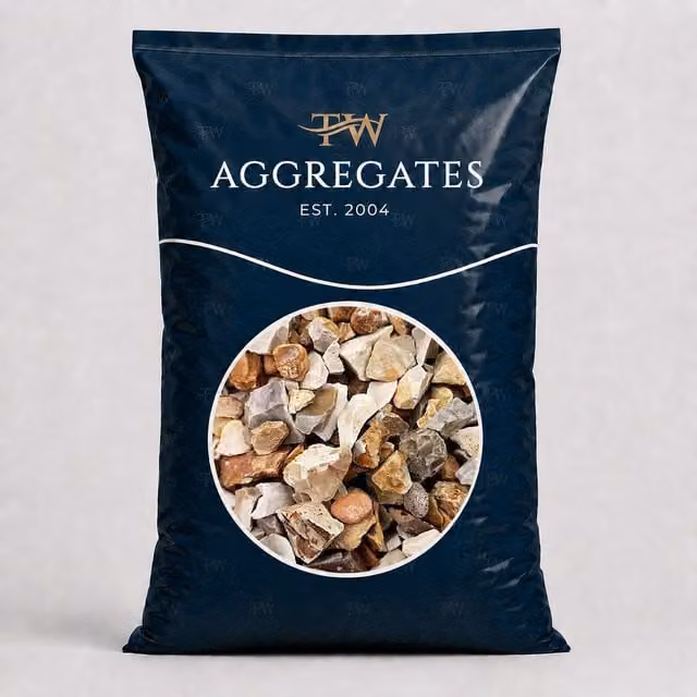 TurfWorld 20mm Golden Gravel Decorative Stone Aggregate, 25kg Bag, Gold and Multicolour