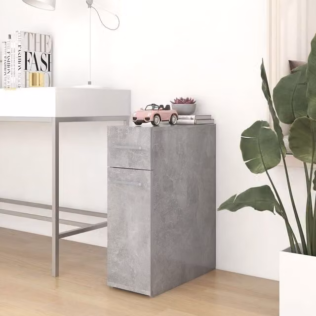 Berkfield Home Apothecary Cabinet in Concrete Grey, W/D/H: 20 x 45.5 x 60 cm – 1
