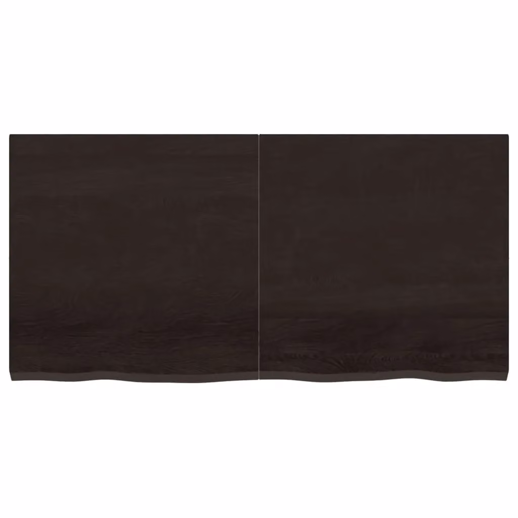 Berkfield Home Bathroom Countertop in Dark Brown and Grey, Treated Solid Wood, W: 120 cm, D: 60 cm, H: 2-4 cm – 2