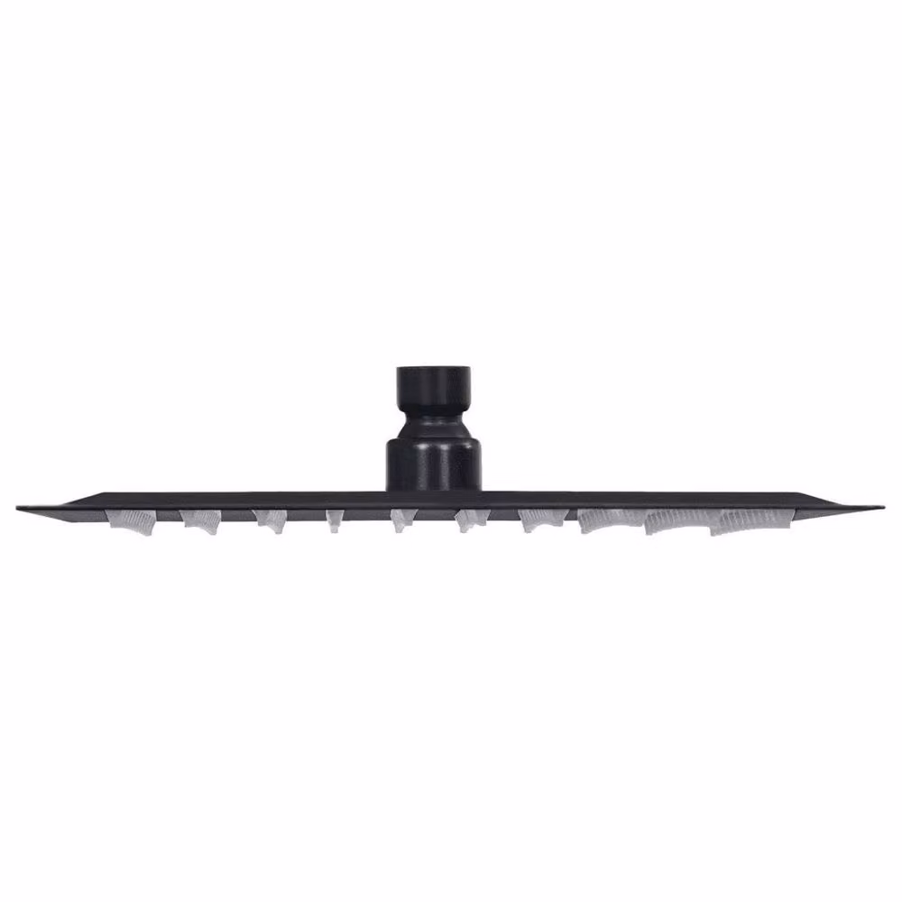 Kelvenix Square Stainless Steel Rain Overhead Shower Head in Matt Black, W: 20 cm x D: 20 cm – 2