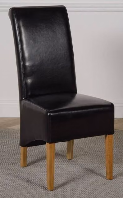Thats Furniture Montana Black Leather Dining Chairs with Oak Legs – 1