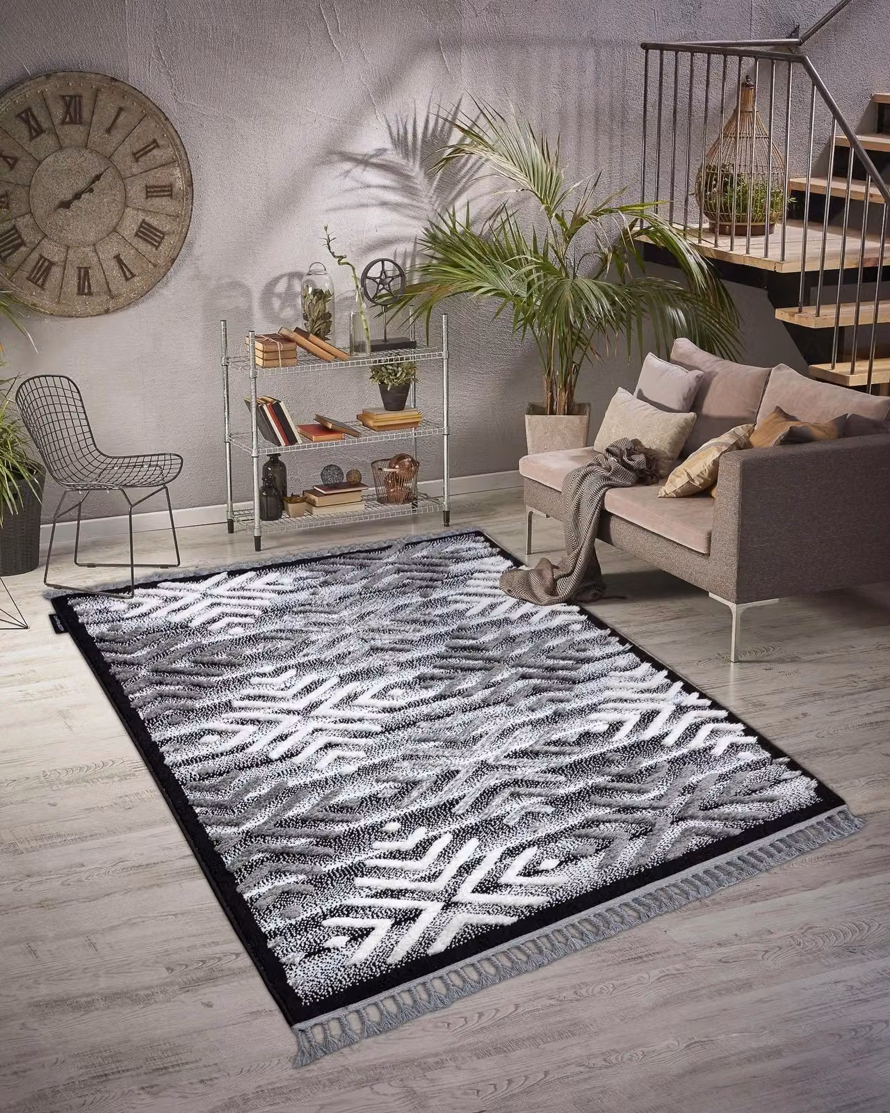 RugsX Moroccan Rug in Black and Grey, W/D/H: 170 x 120 cm – 4