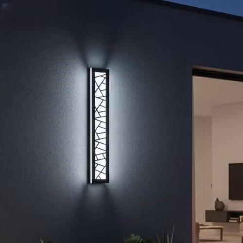 ENERJ Geometric LED Wall Light, Black or White, W/L: 100 cm, 30W, CCT Tunable, Dimmable, IP65, Metal and Acrylic – 1