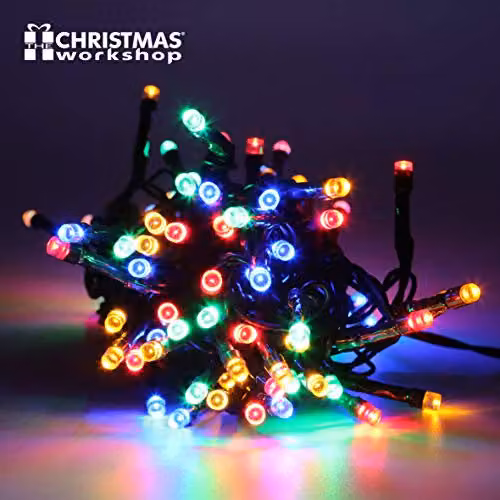 The Christmas Workshop 300 Multi-Coloured LED Chaser Fairy Lights, 20.9 Metres, 8 Light Modes – 6